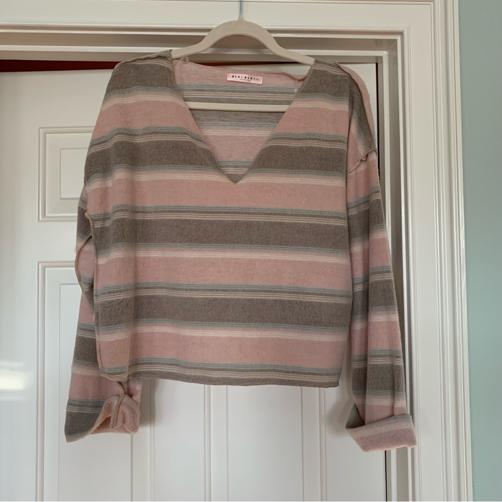 striped soft cropped pastel long sleeve top Small dressed in lala